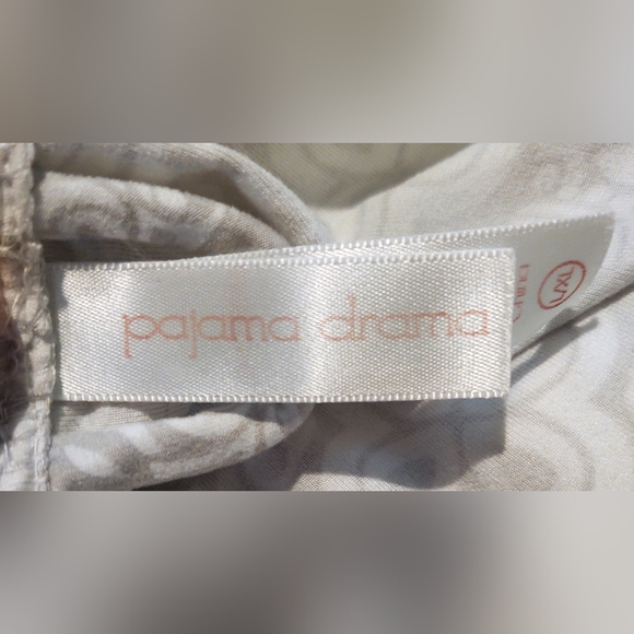 Pajama Drama Wrap Robe Sz L/XL Grey & White - Picture 3 of 9